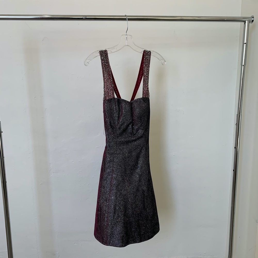 Short Shimmering Dress With Beading